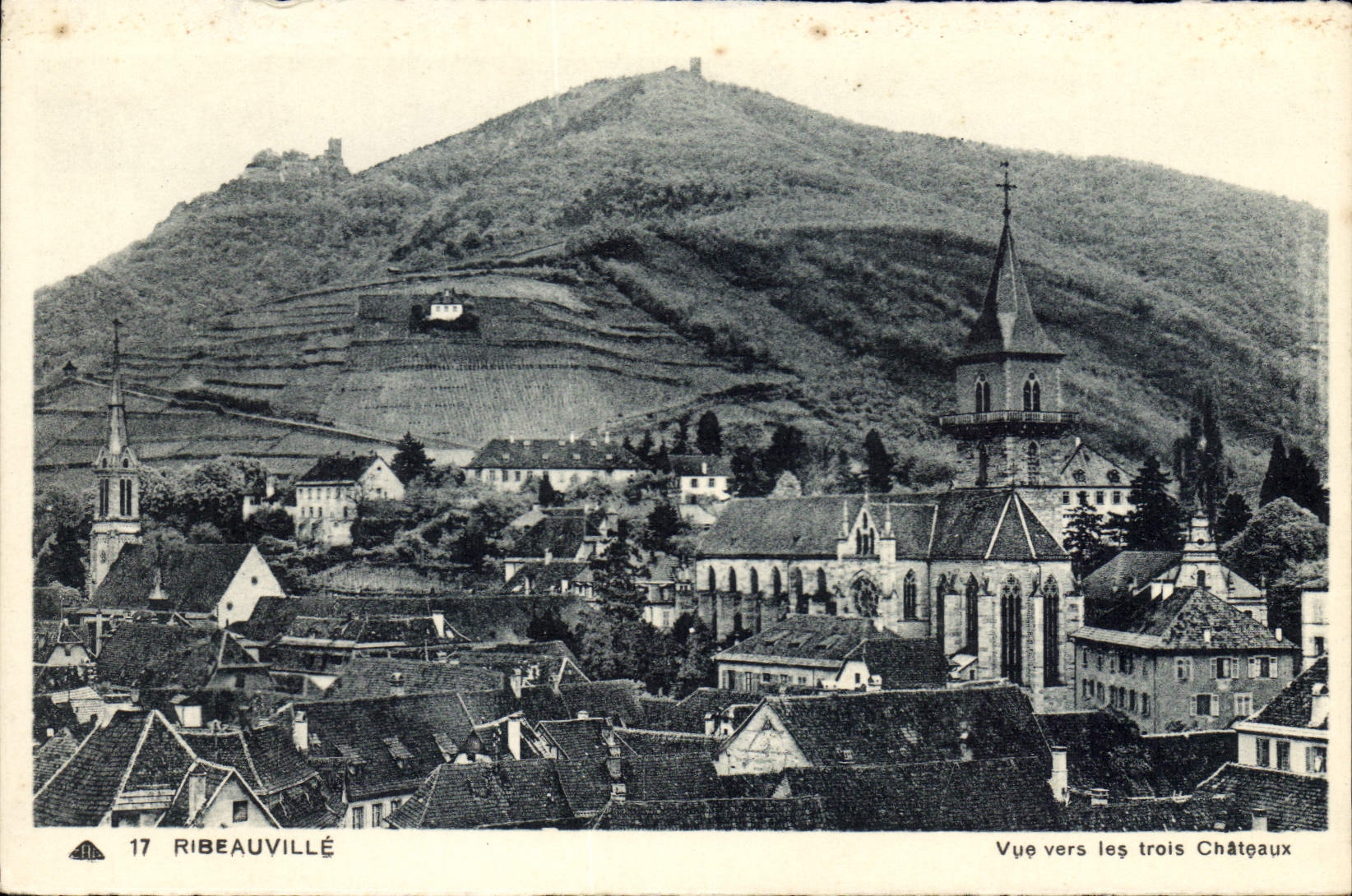 CPA Ribeauville Vue vers les trois Chateaux