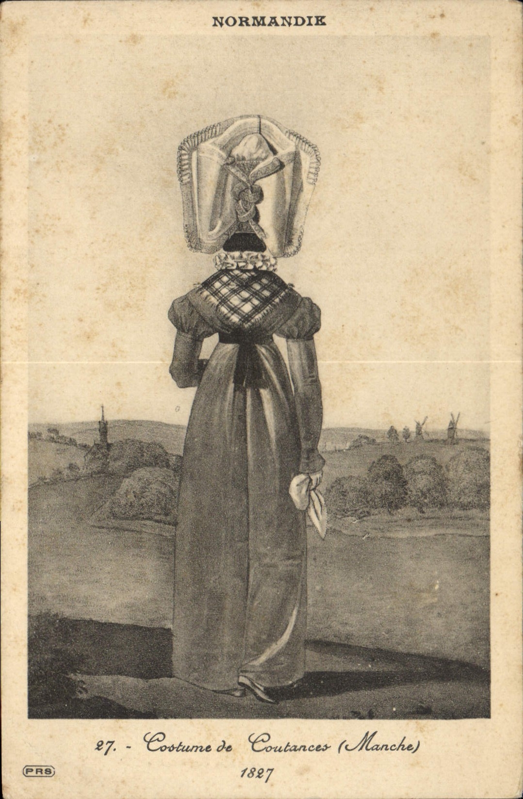 CPA Normandie Costume de Coutances Manche