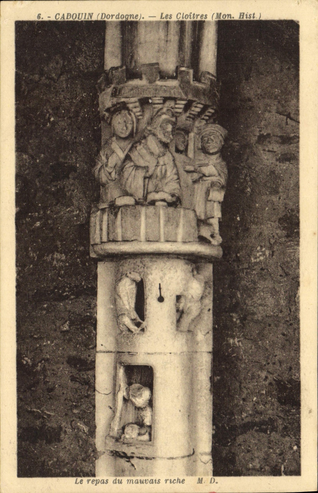 CPA Cadouin Dordogne Les Cloitres Mon Hist Le Repas du Mauvais riche