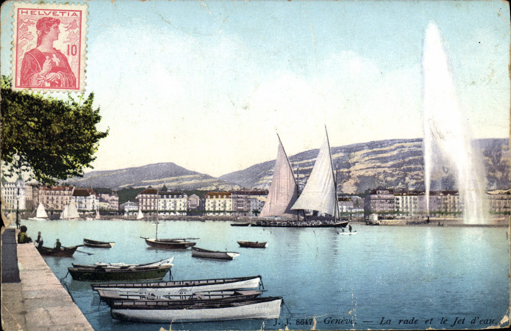 CPA Geneve La Rade et le Jet 