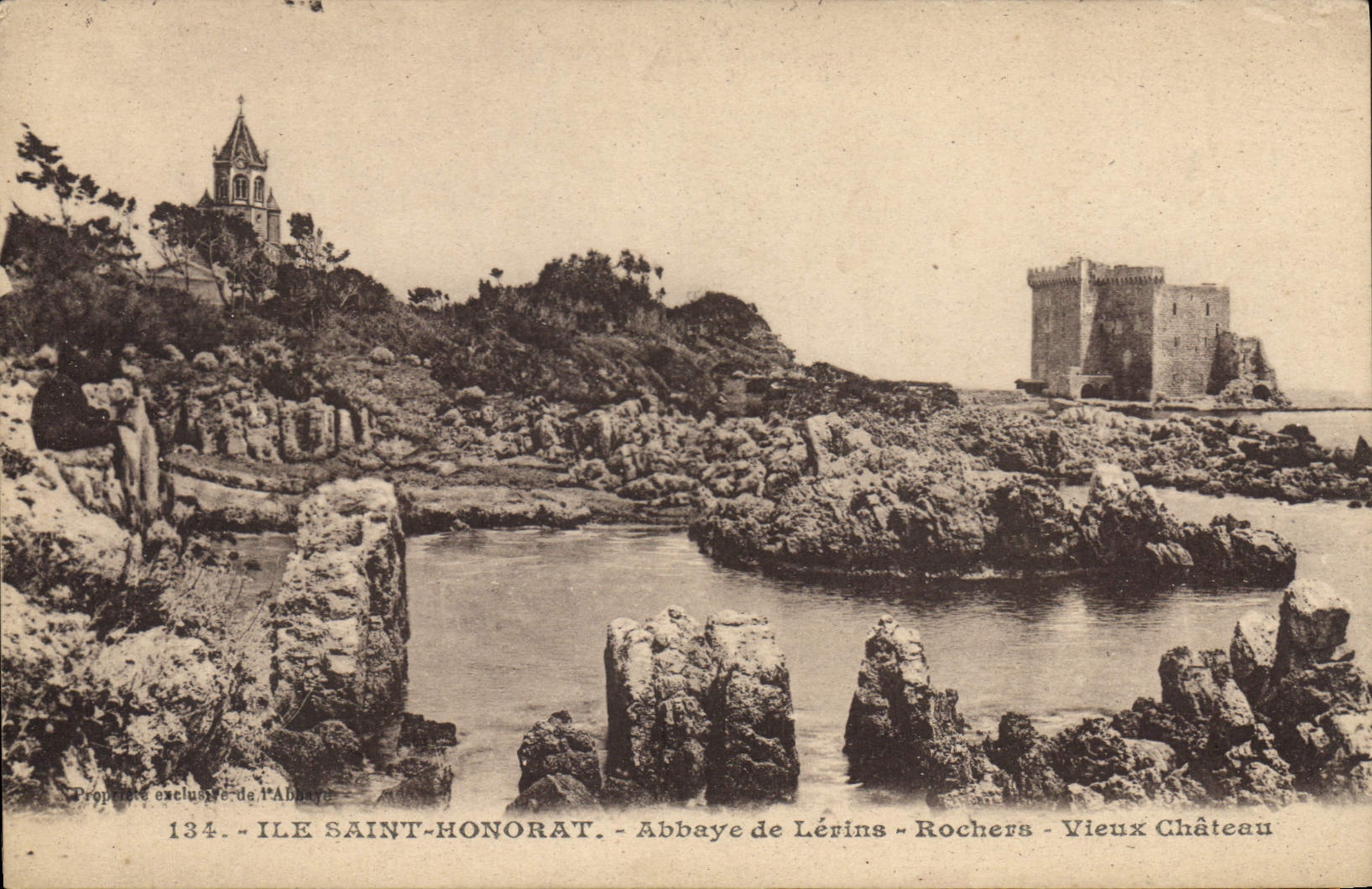CPA Ile Saint Honorat Abbaye de Lerins Rochers Vieux Chateau 