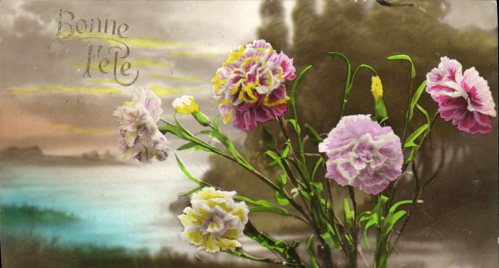 CPA Bonne Fete Fleurs