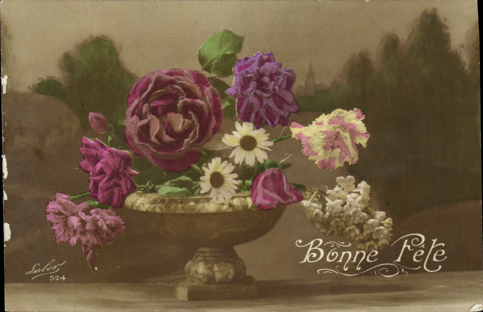 CPA Bonne Fete Fleurs