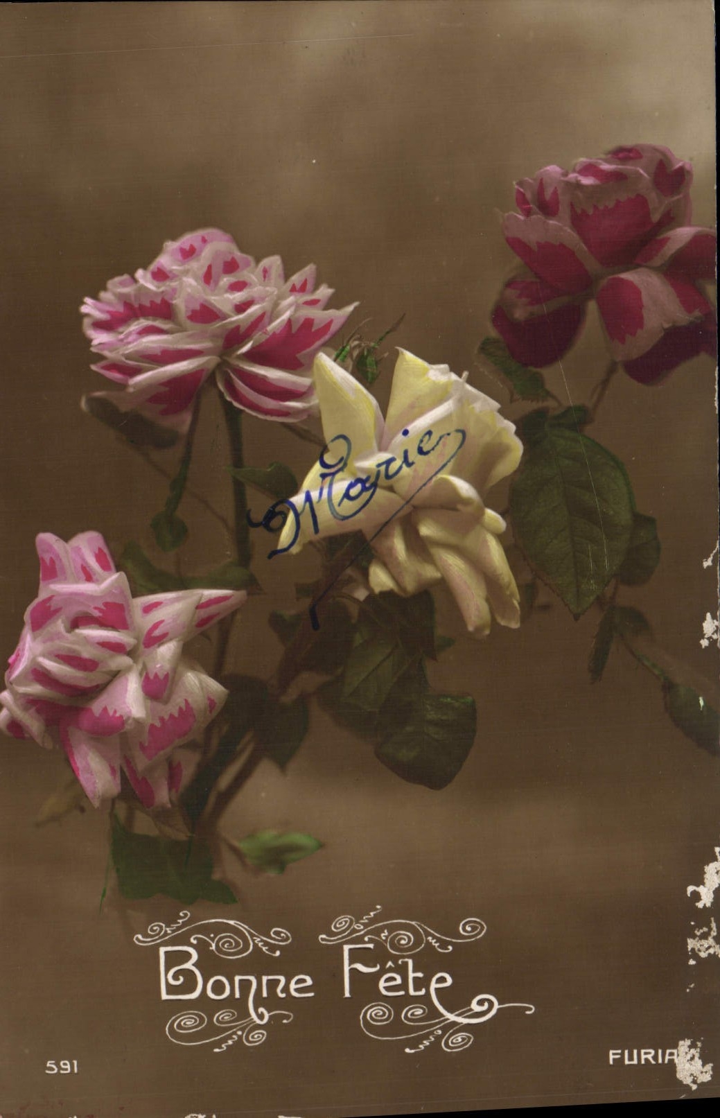 CPA Bonne Fete Fleurs