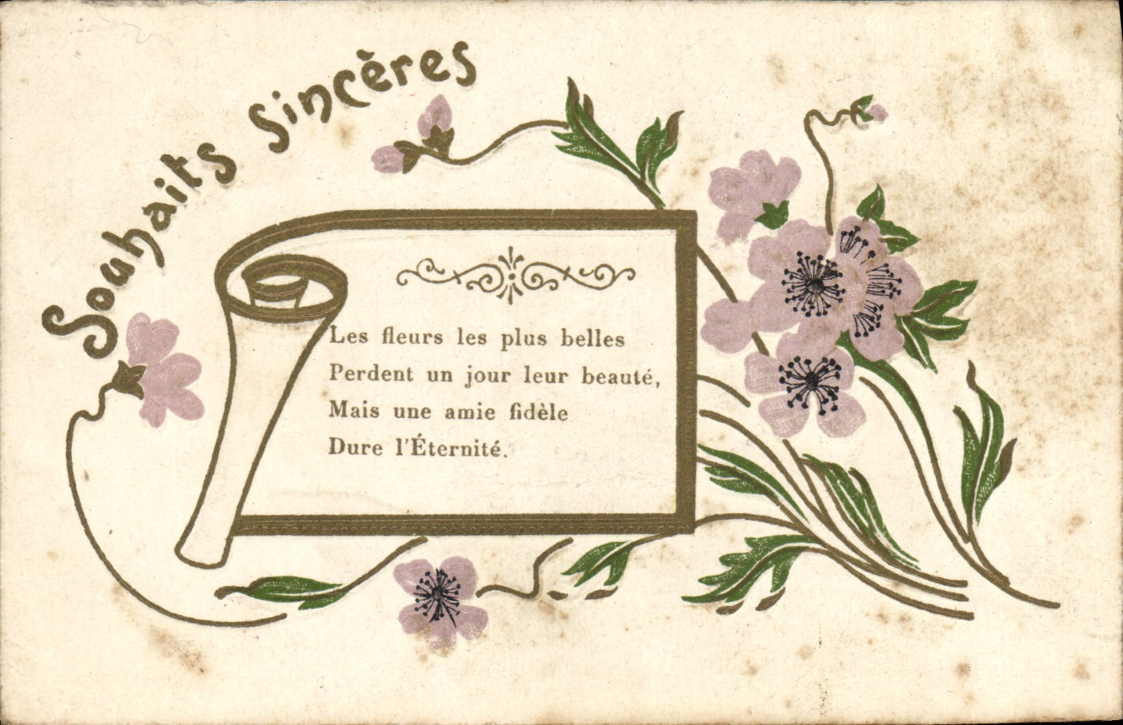 CPA Souhaits Sinceres Fleurs