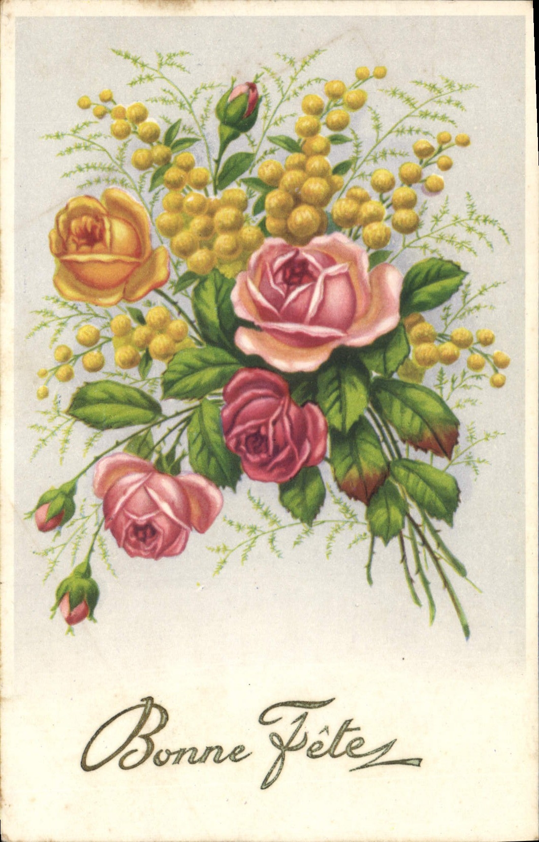 CPA Bonne Fete Fleurs