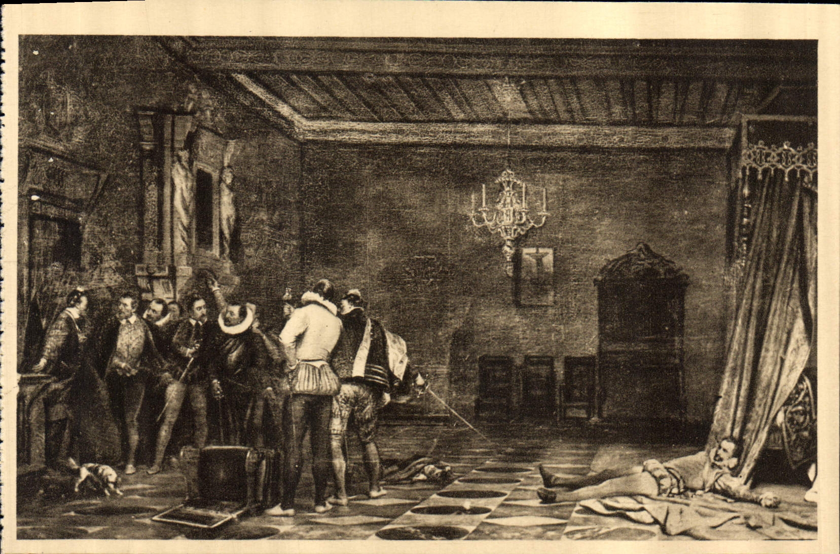 CPA Chateau de Blois Assassinat du Duc de Guise par Delaroche 