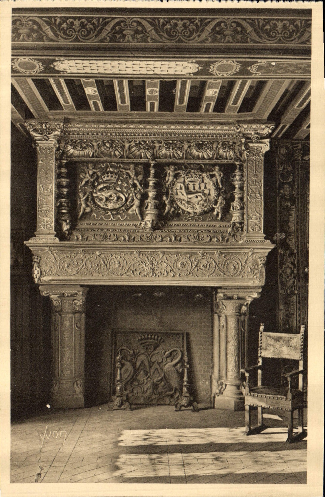 CPA Chateau de Blois Salle d'Honneur Detail d'une Cheminee 