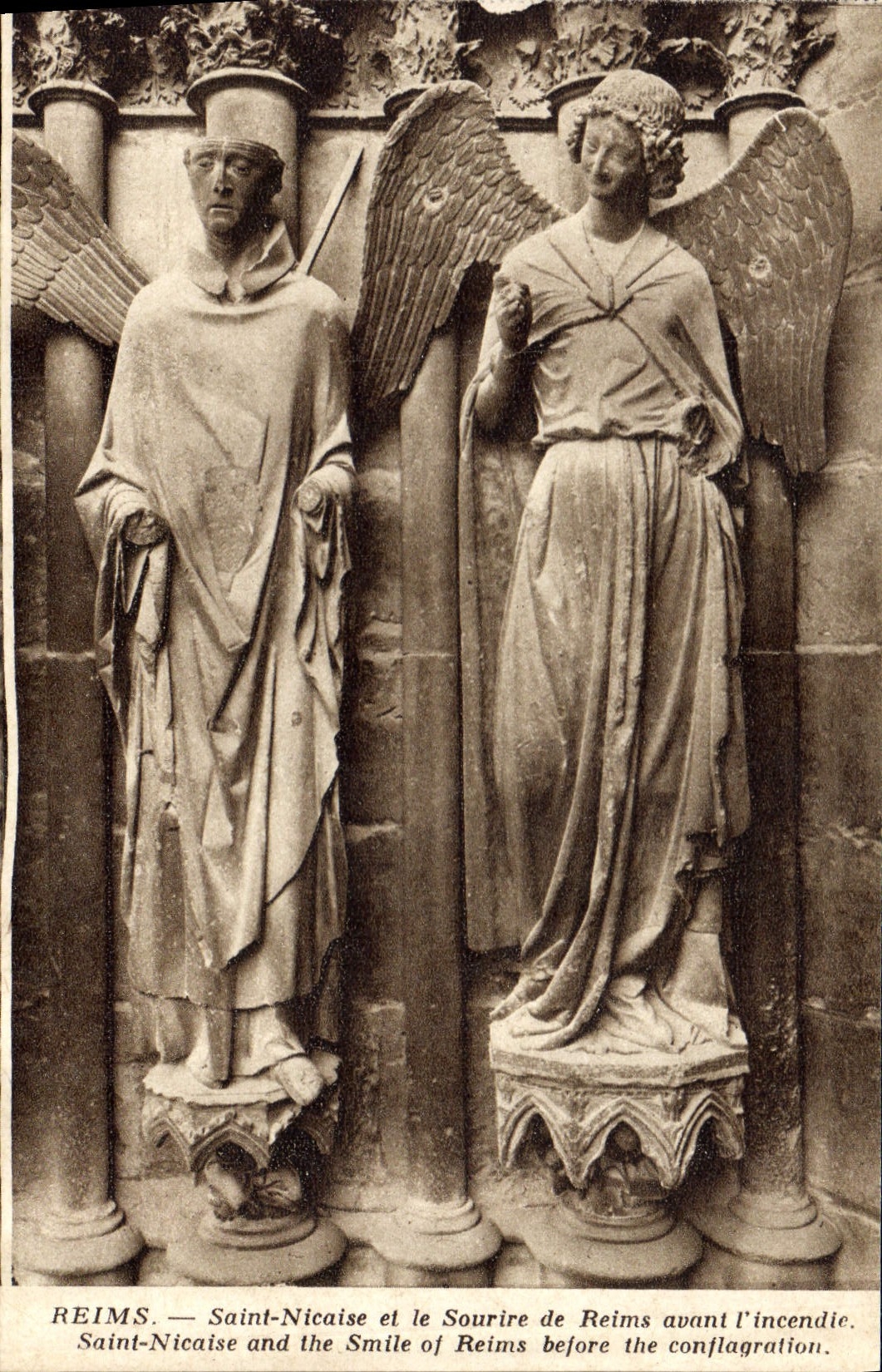 CPA Reims Saint Nicaice et le Sourire de Reims avant l'incendie