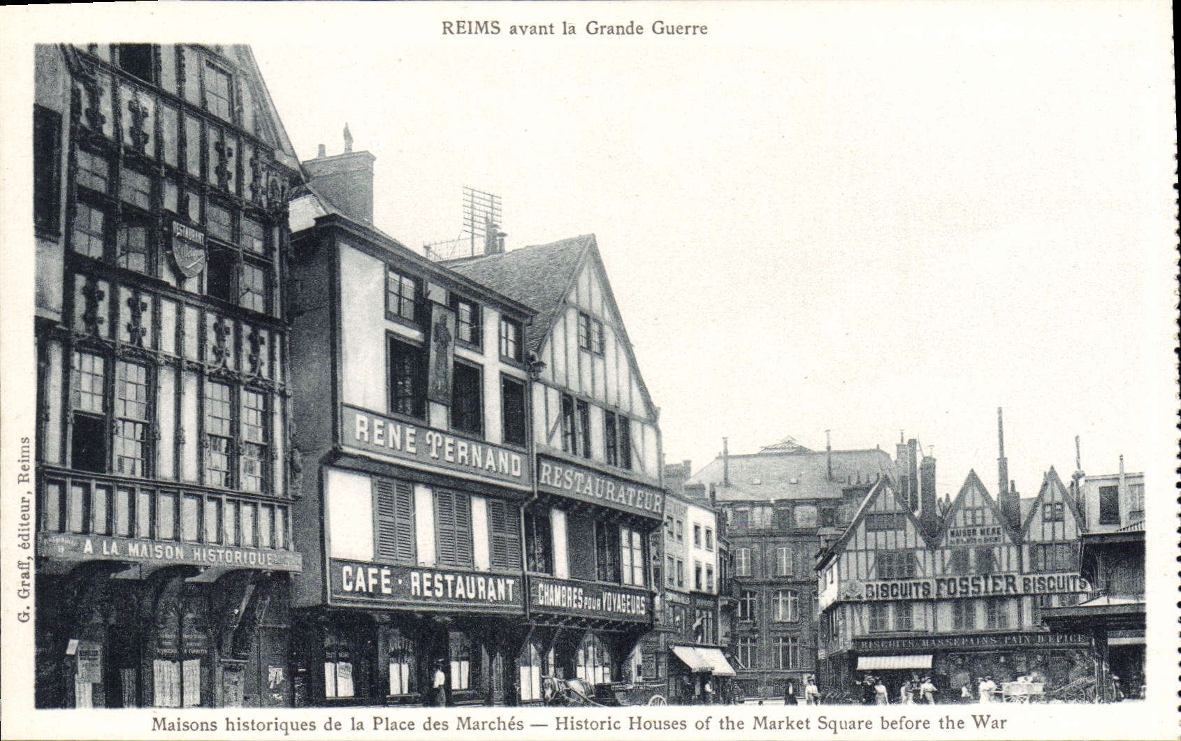 CPA Reims avant la Grande Guerre Maisons historique de la Place des Marches 