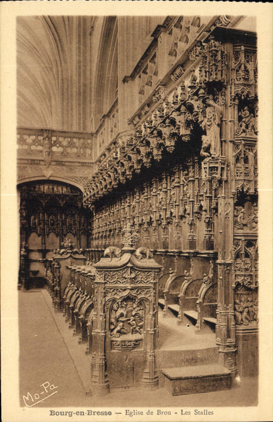 CPA Bourg en Bresse Eglise de Brou les Stalles