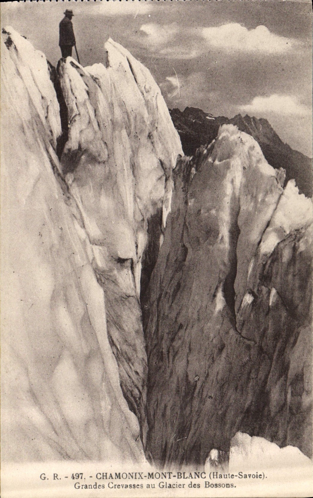 CPA Chamonix Mont Blanc Hte Savoie Grandes Crevasses au Glacier des Bossons 