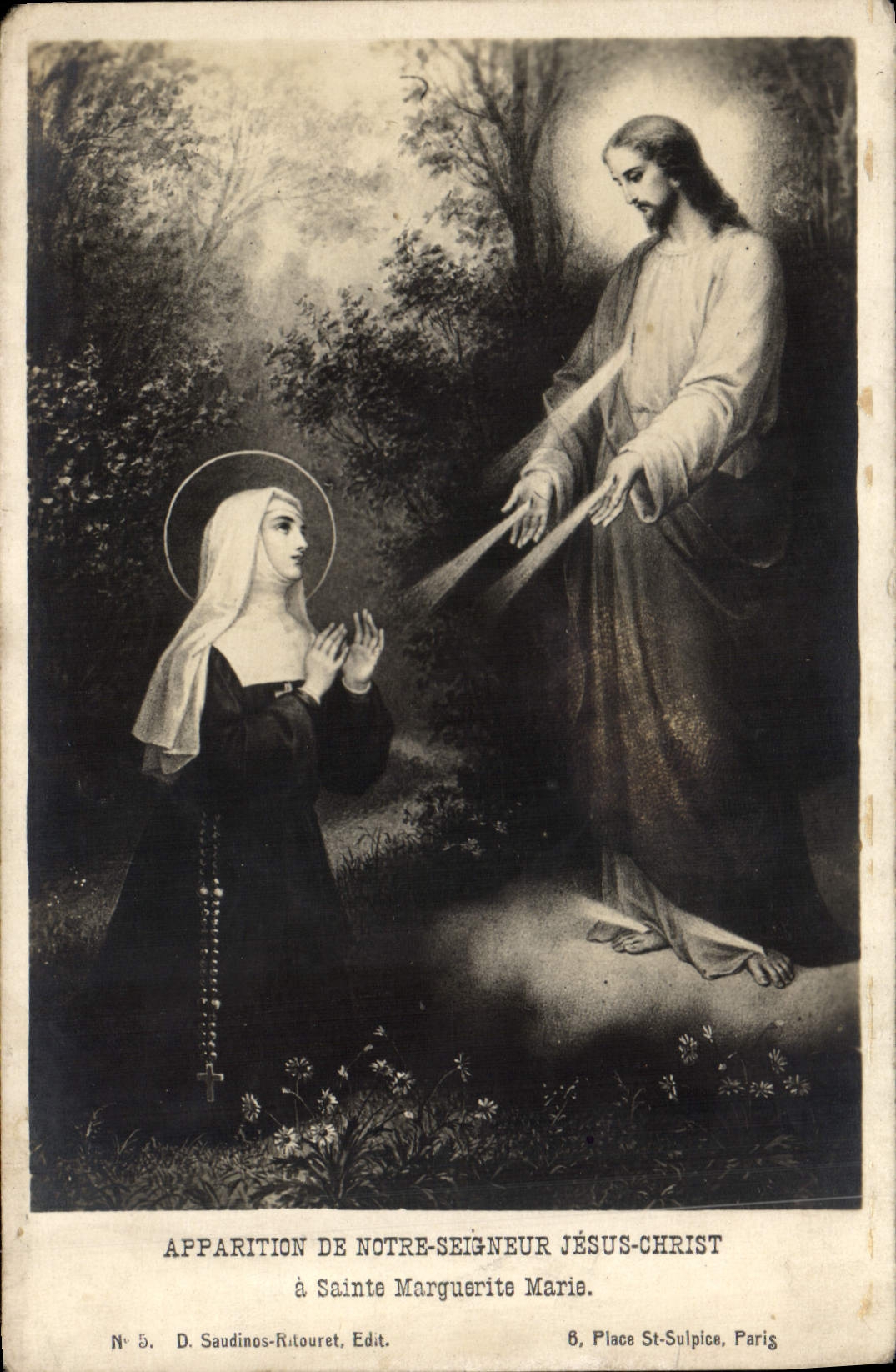 CPA Apparition de Notre Seigneur Jesus Christ a Sainte Marguerite Marie 
