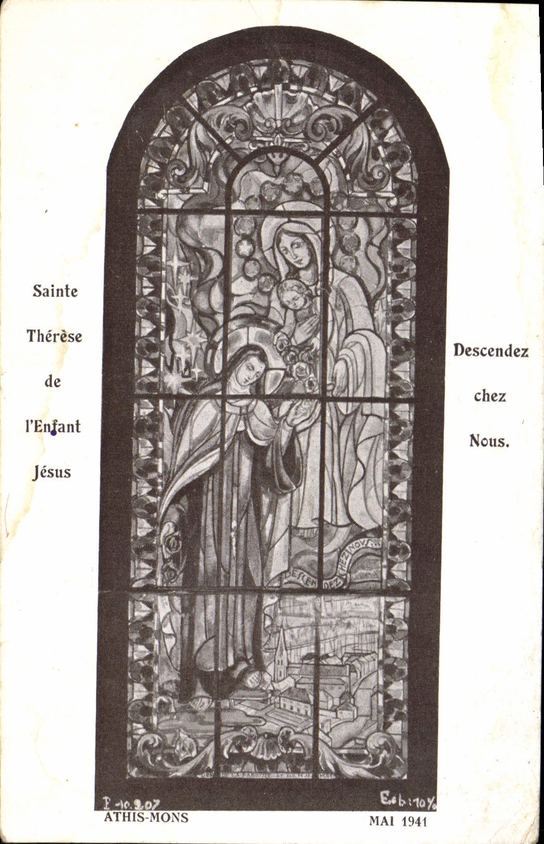 CPA Sainte Therese de l'Enfant Jesus Athis Mons Mai 1941