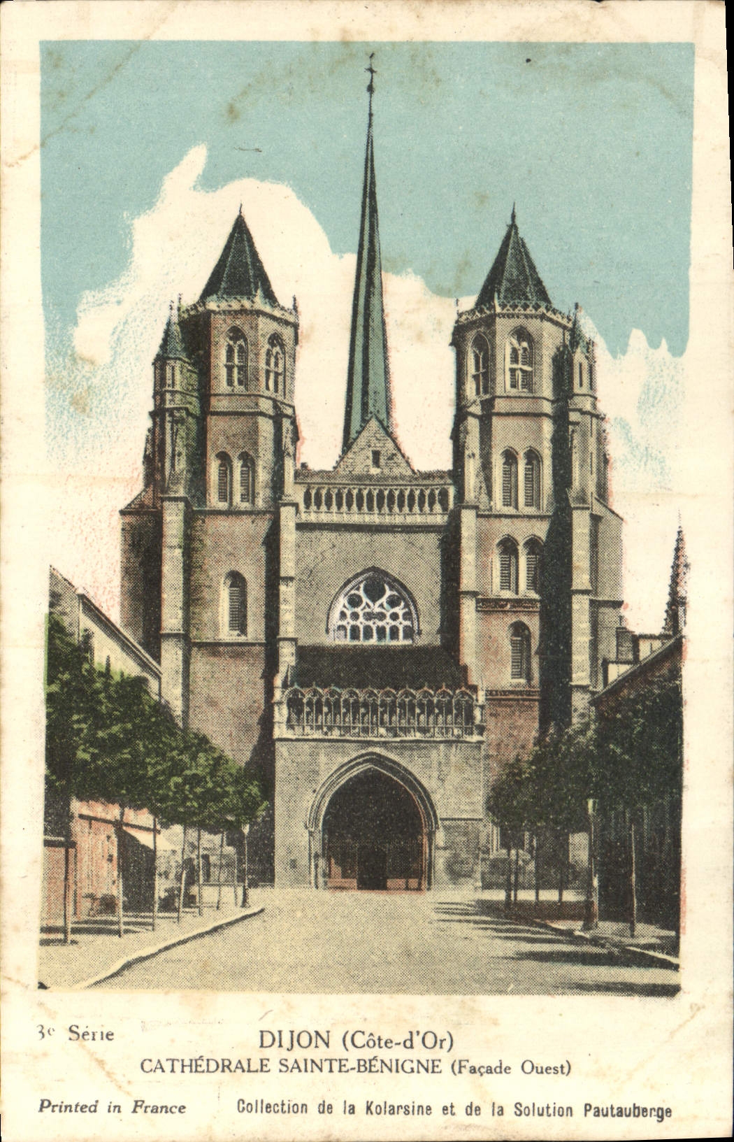 CPA Dijon Cote d'Or Cathedrale Sainte Benigne Facade Ouest 