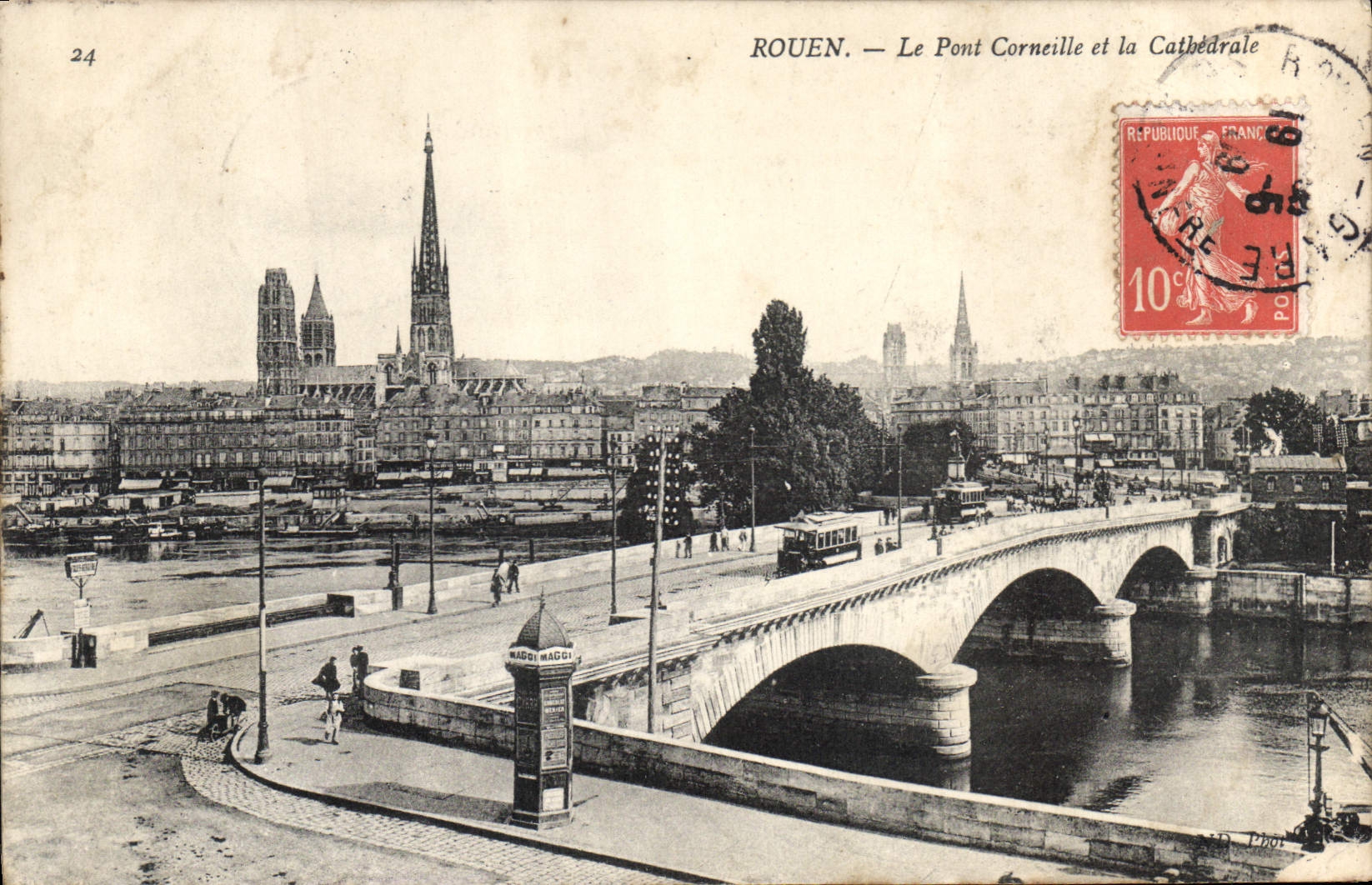 CPA Rouen Le Pont Corneille et la Cathedrale 
