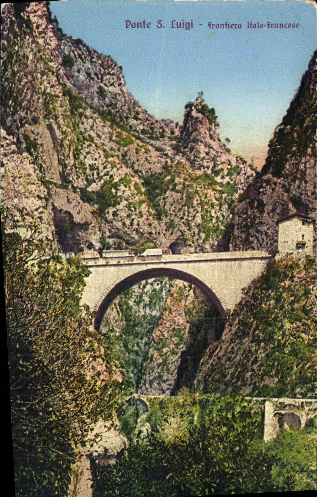 CPA Ponte S Luigi frontiera Italo Francese