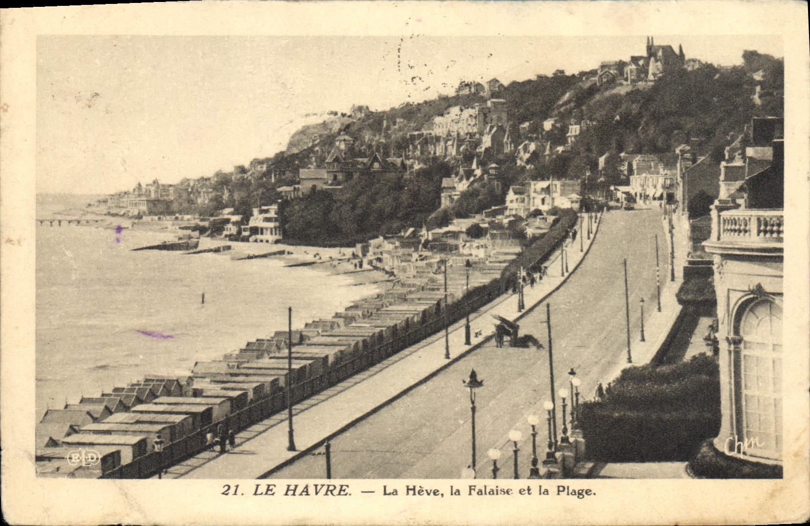 CPA Le Havre La Heve la Falaise et la Plage 