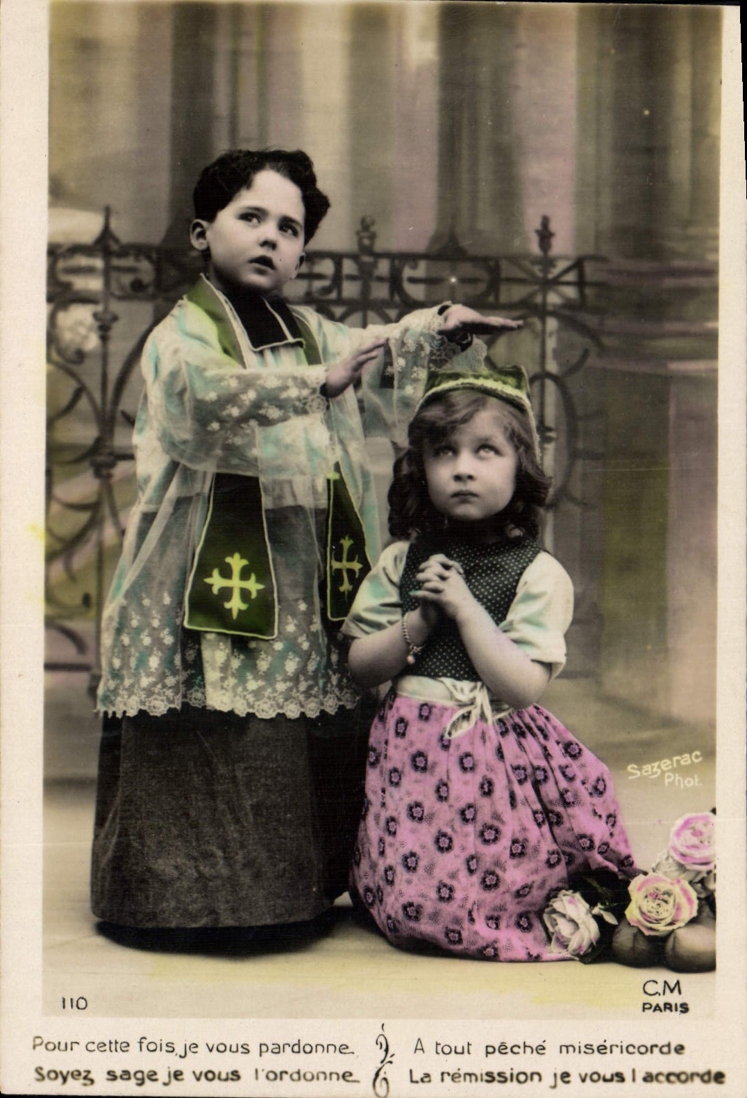 CPA Pour cette fois je vous pardonne a tout peche misericorde Enfants