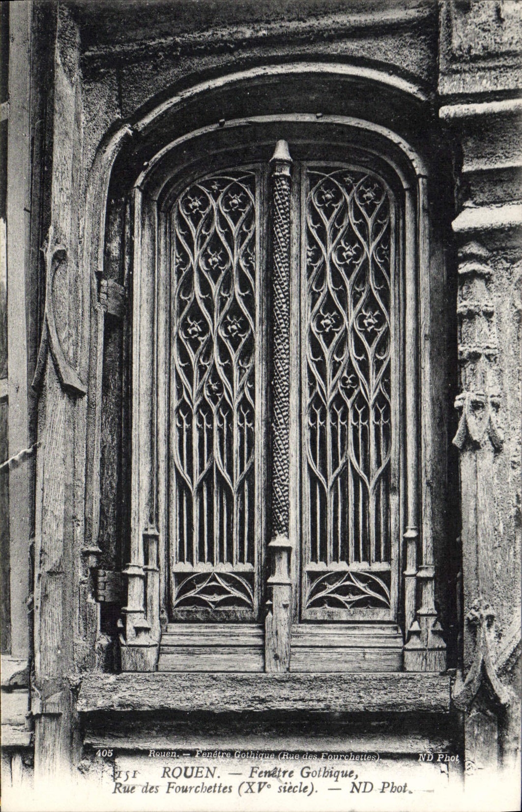CPA Rouen Fenetre Gothique Rue des Fourchettes XV siecle 