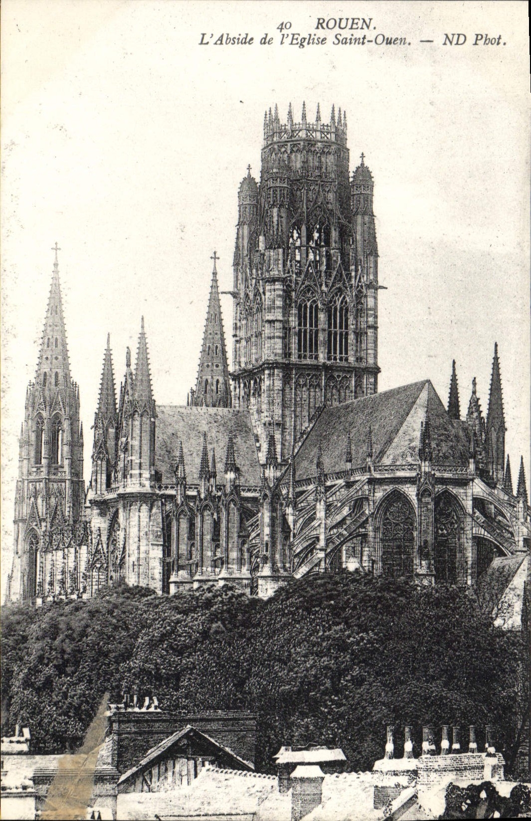 CPA Rouen L'Abside ed l'Eglise Saint Ouen 
