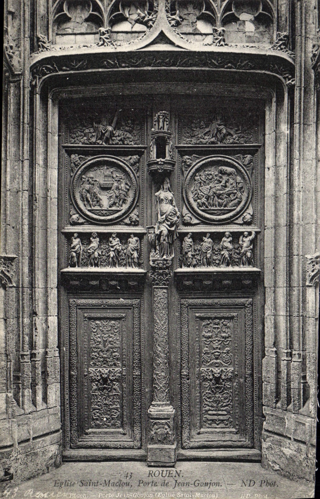 CPA Rouen Eglise Saint Maclou Porte de Jean Goujon 