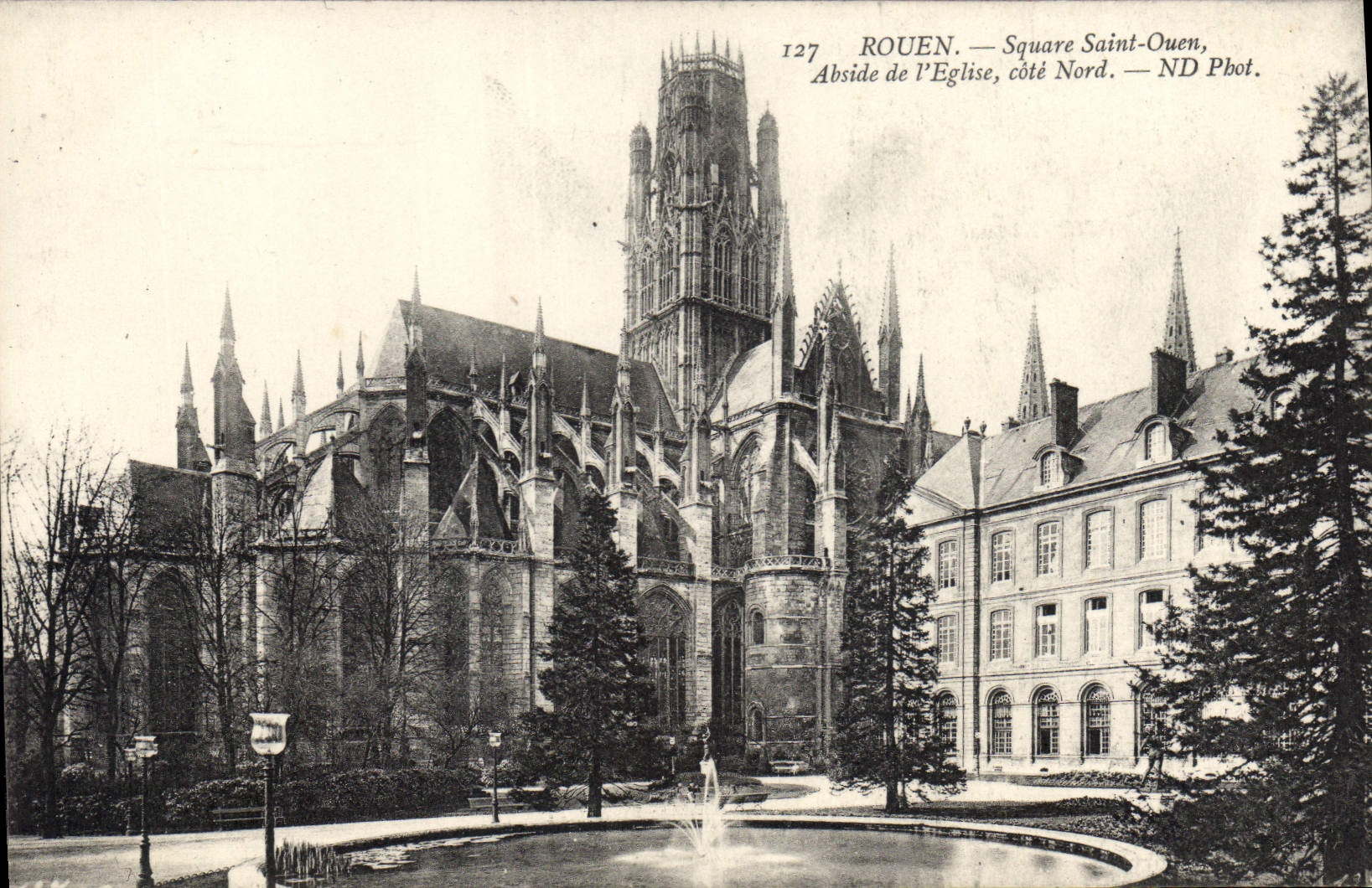CPA Rouen Square Saint Ouen Abside de l'Eglise cote Nord 