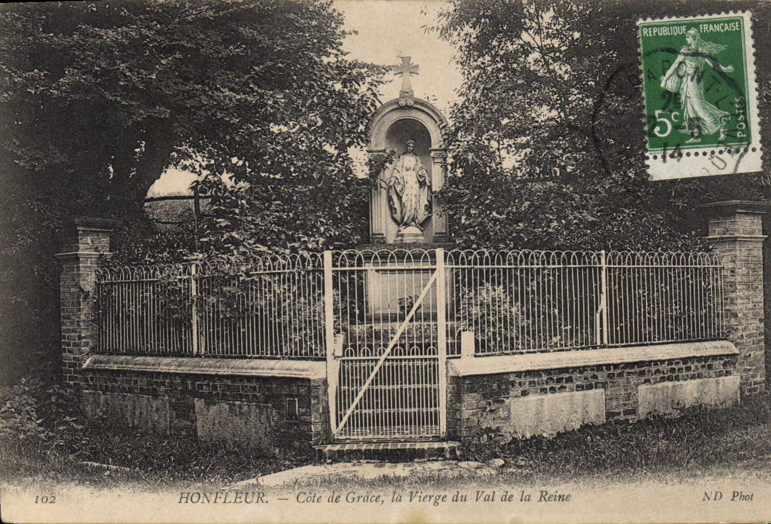CPA Honfleur Cote de Grace la Vierge du Val de la Reine 