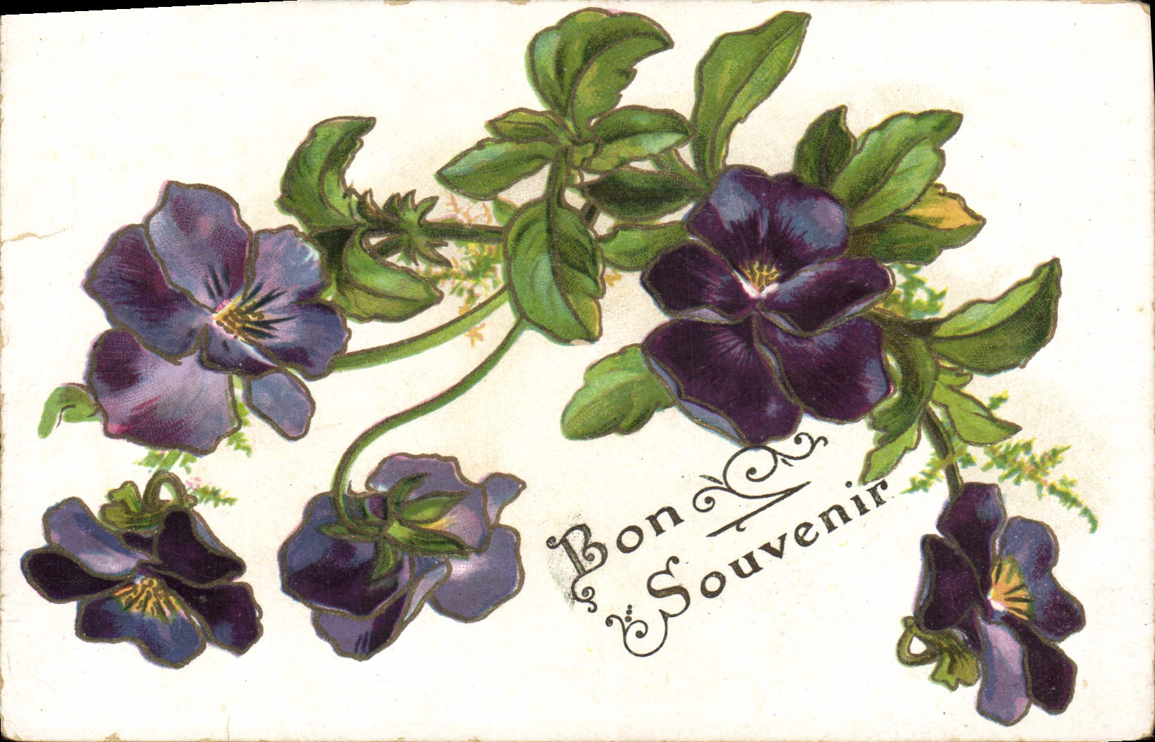 CPA Bon souvenir Fleurs