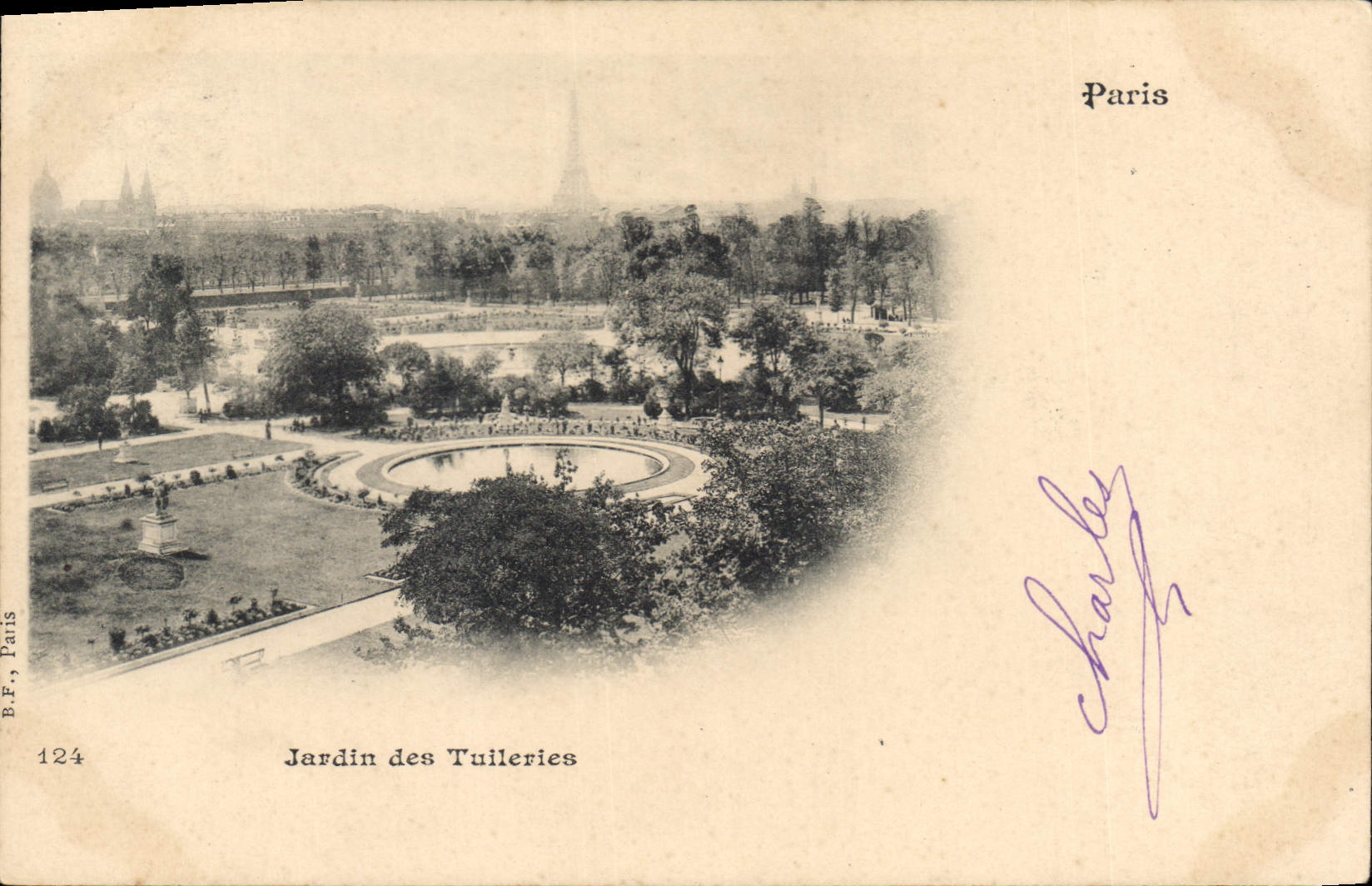 CPA Paris Jardin des Tuileries Tour Eiffel