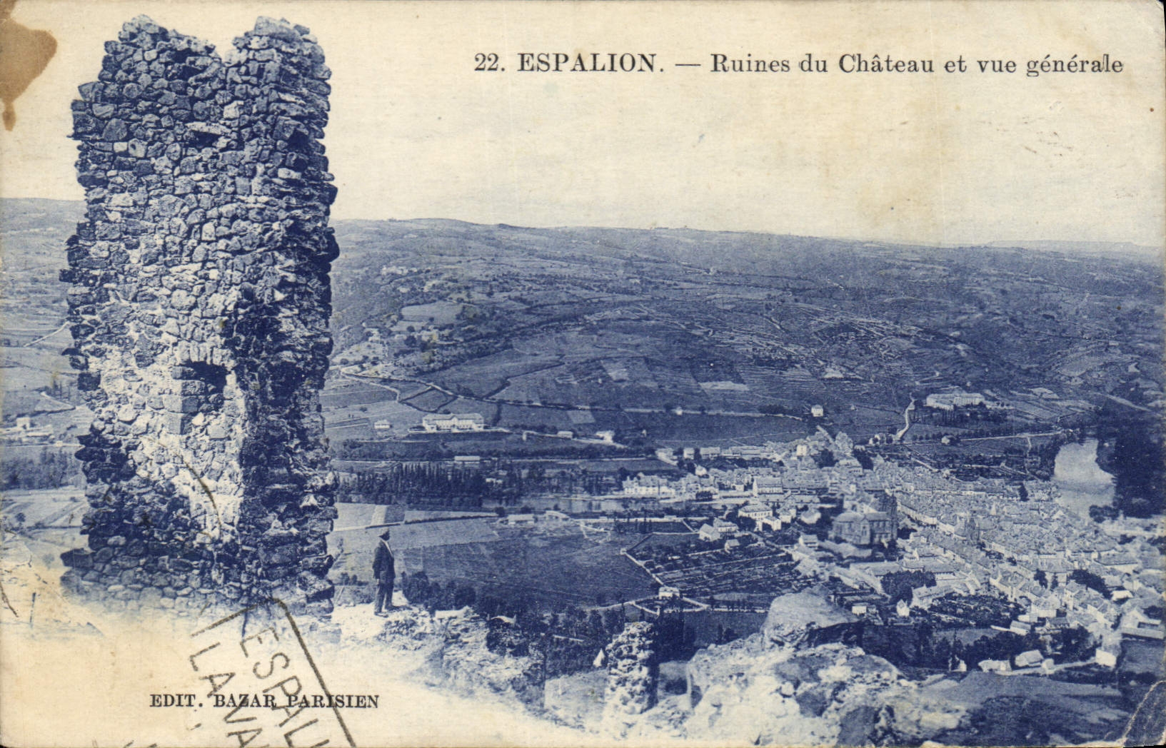 CPA Espalion Ruines du Chateau et vue generale 