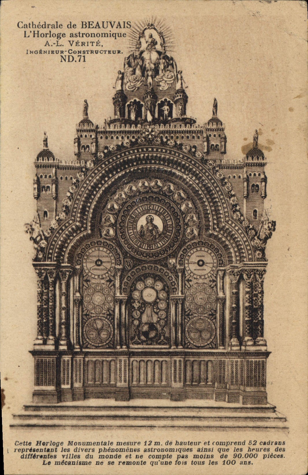 CPA Cathedrale de Beauvais L'Horlogne atronomique 