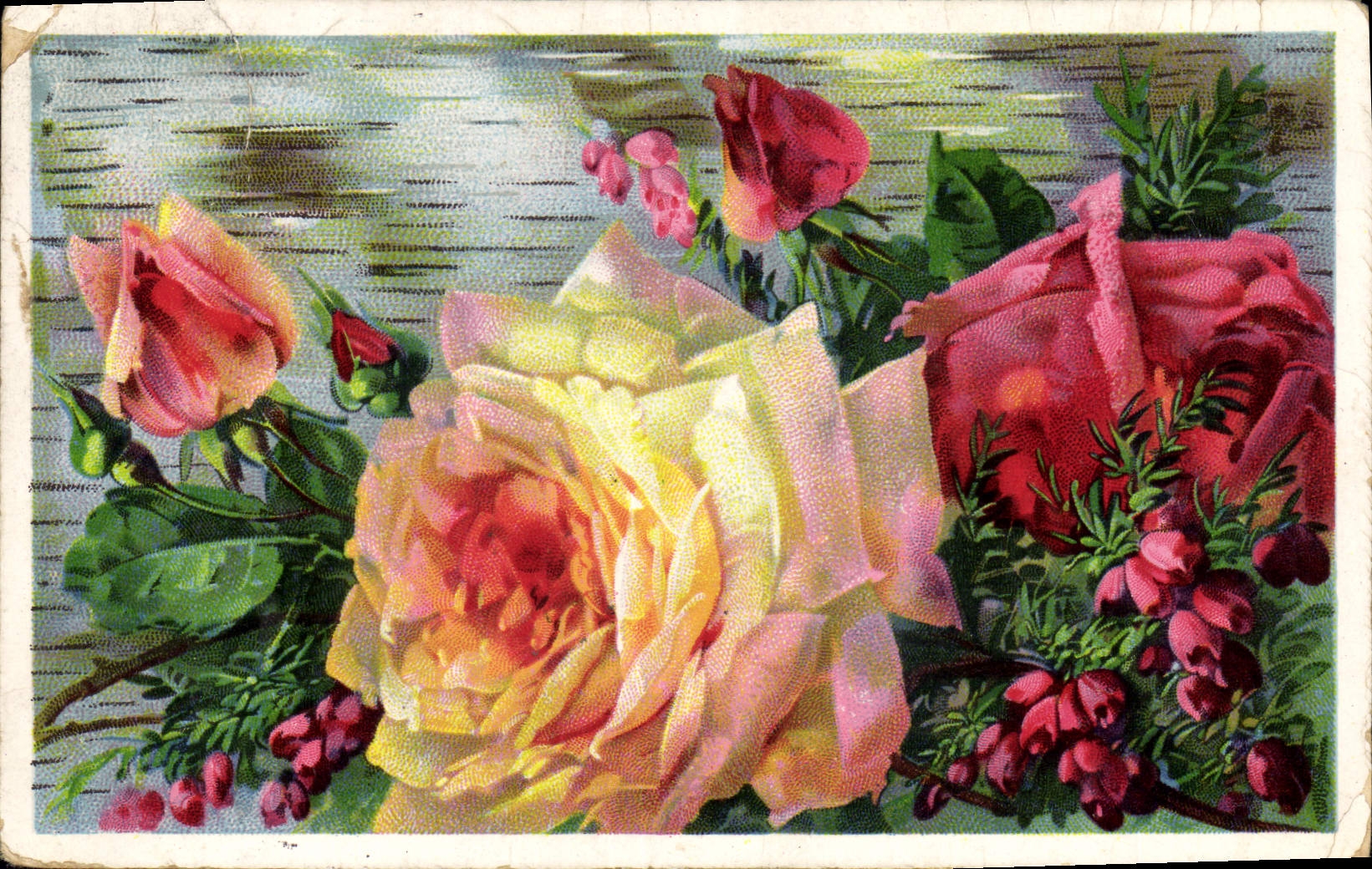 CPA Fantaisie Fleurs