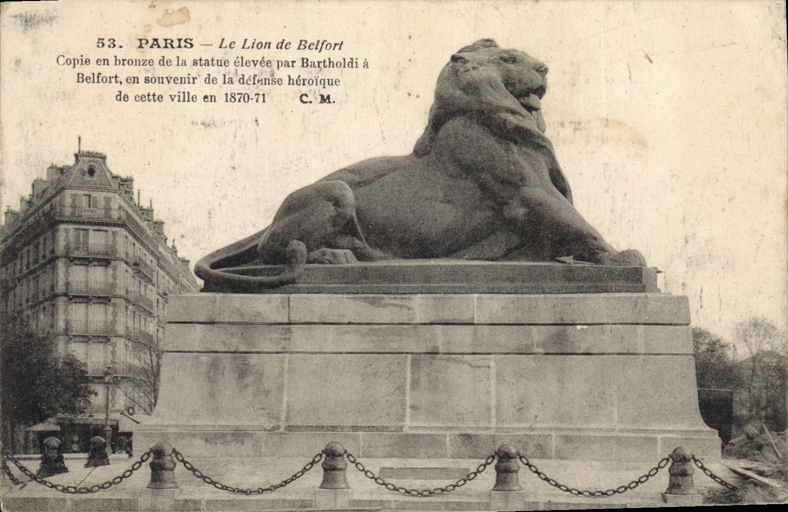 CPA Paris Le Lion de Belfort 