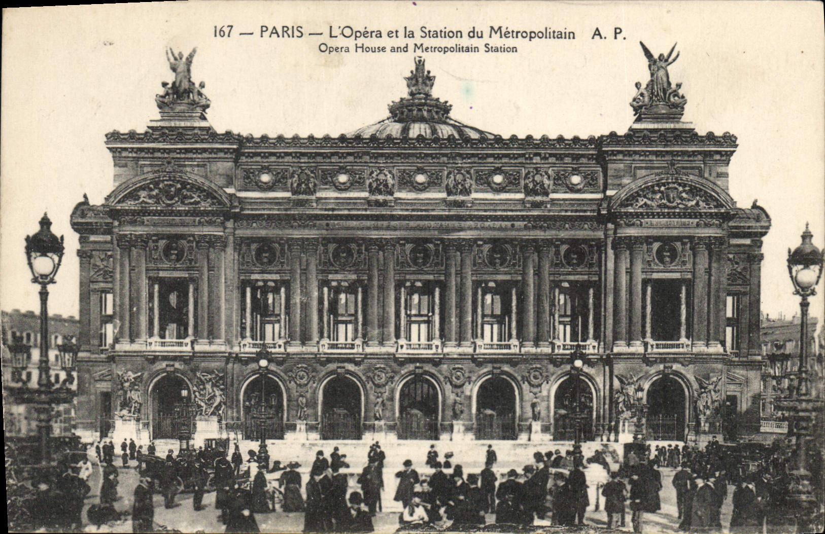 CPA Paris L'Opera et la Station du Metropolitain