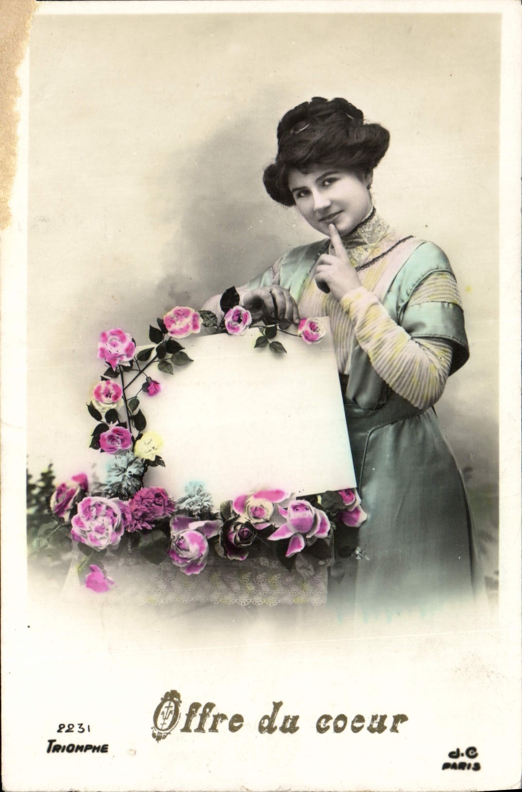 CPA Offre du coeur Femme