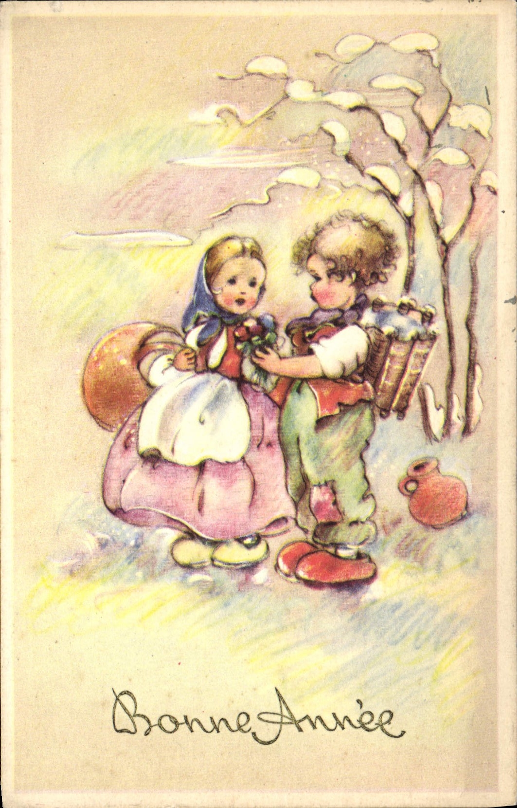 CPA Bonne annee Enfants