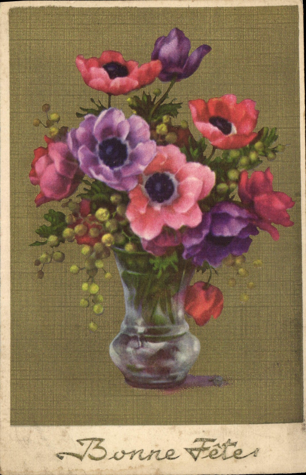 CPA Bonne Fete Fleurs