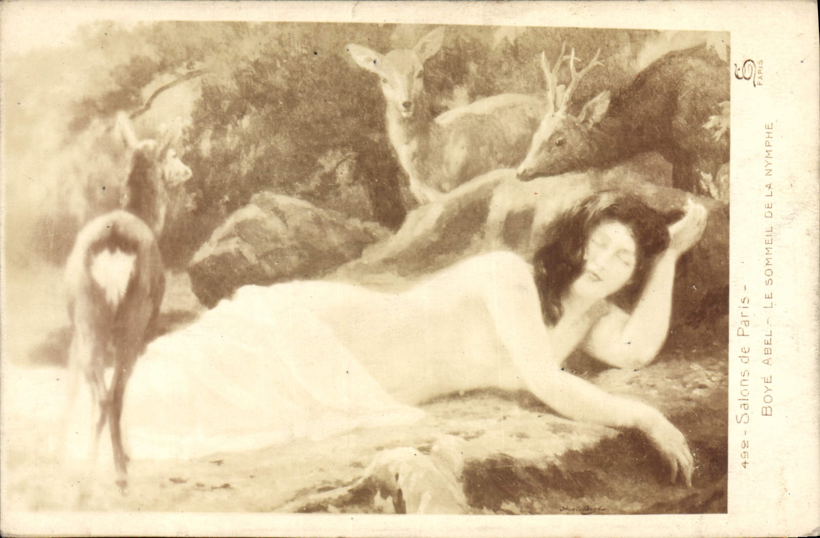 CPA Salons de Paris Boye Abbel Le Sommeil de la Nymphe Biche