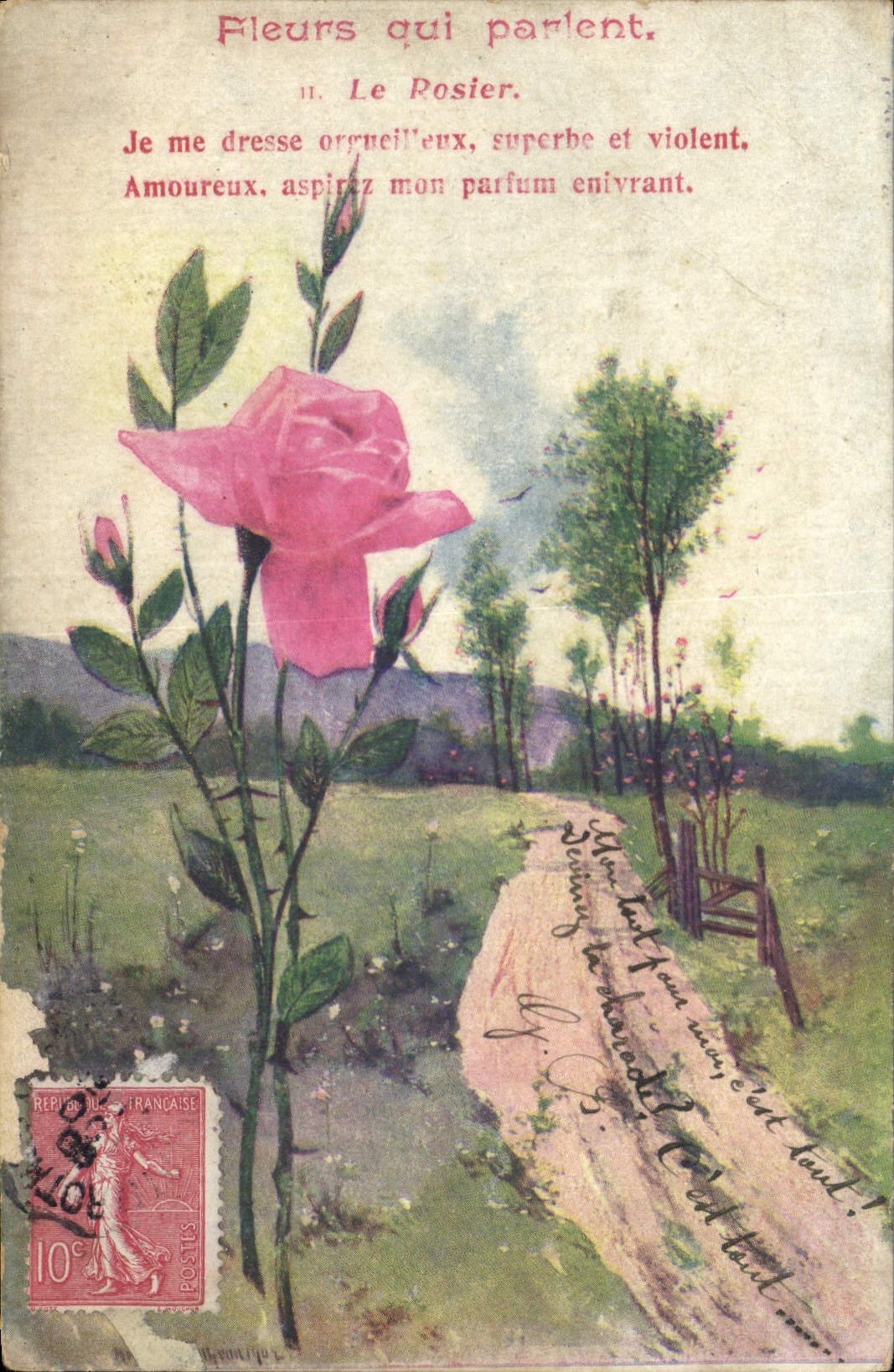 CPA Fleurs qui parlent Le Posier 