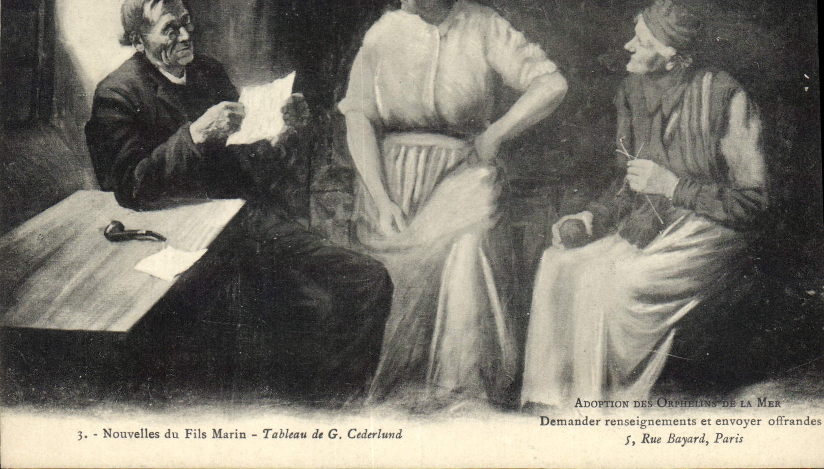 CPA Nouvelles du Fils Marin Tableau de G Cederlund 