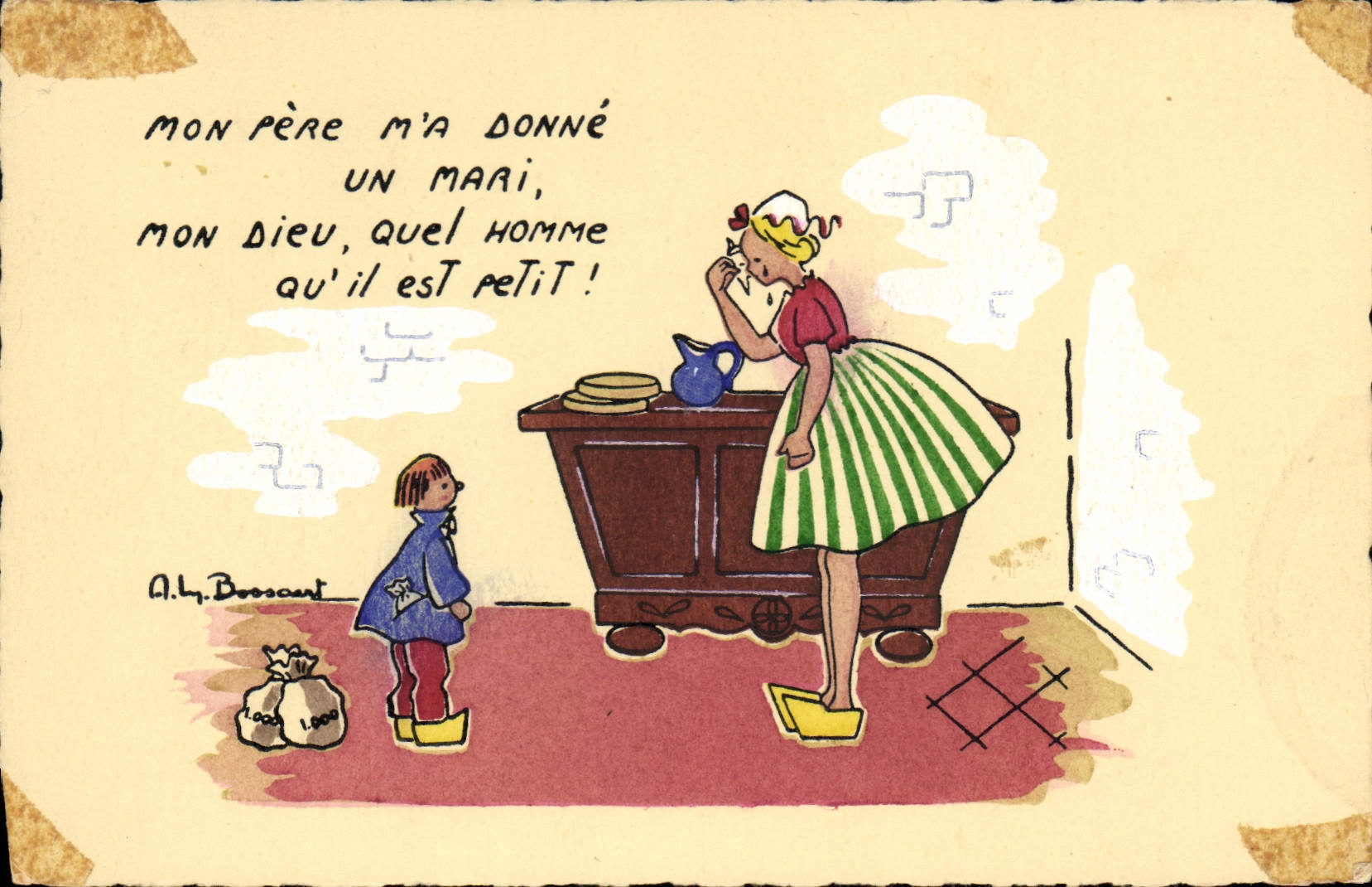 CPA Mon pere m'a donne un mari