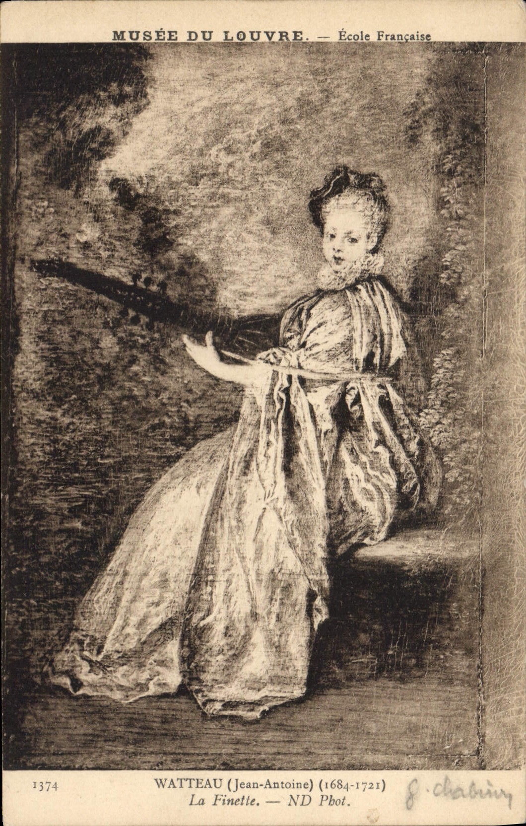 CPA Musee de Louvre Ecole Francaise Watteau Jean Antoine La Finette
