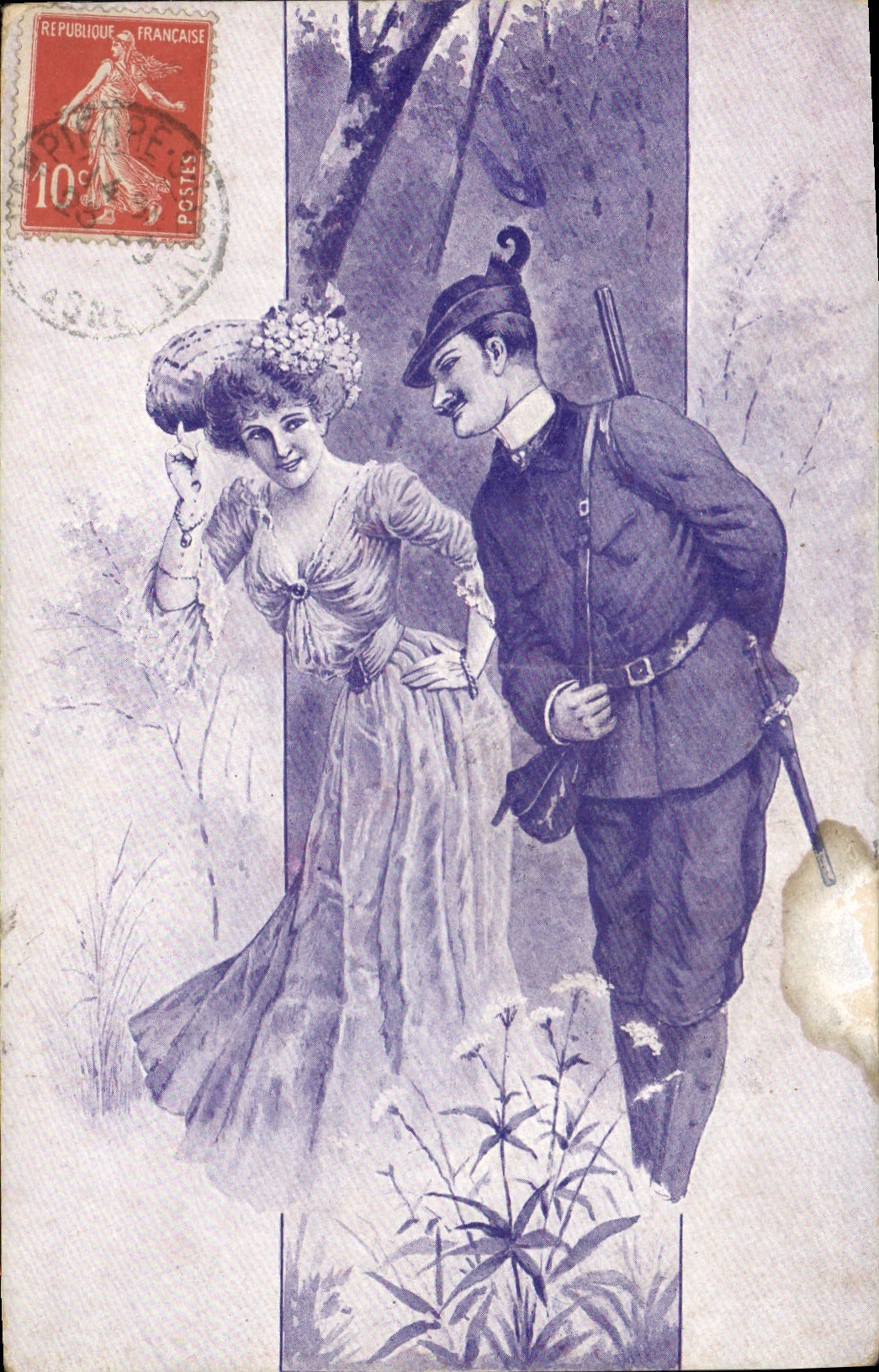 CPA Femme Chasse Chasseur