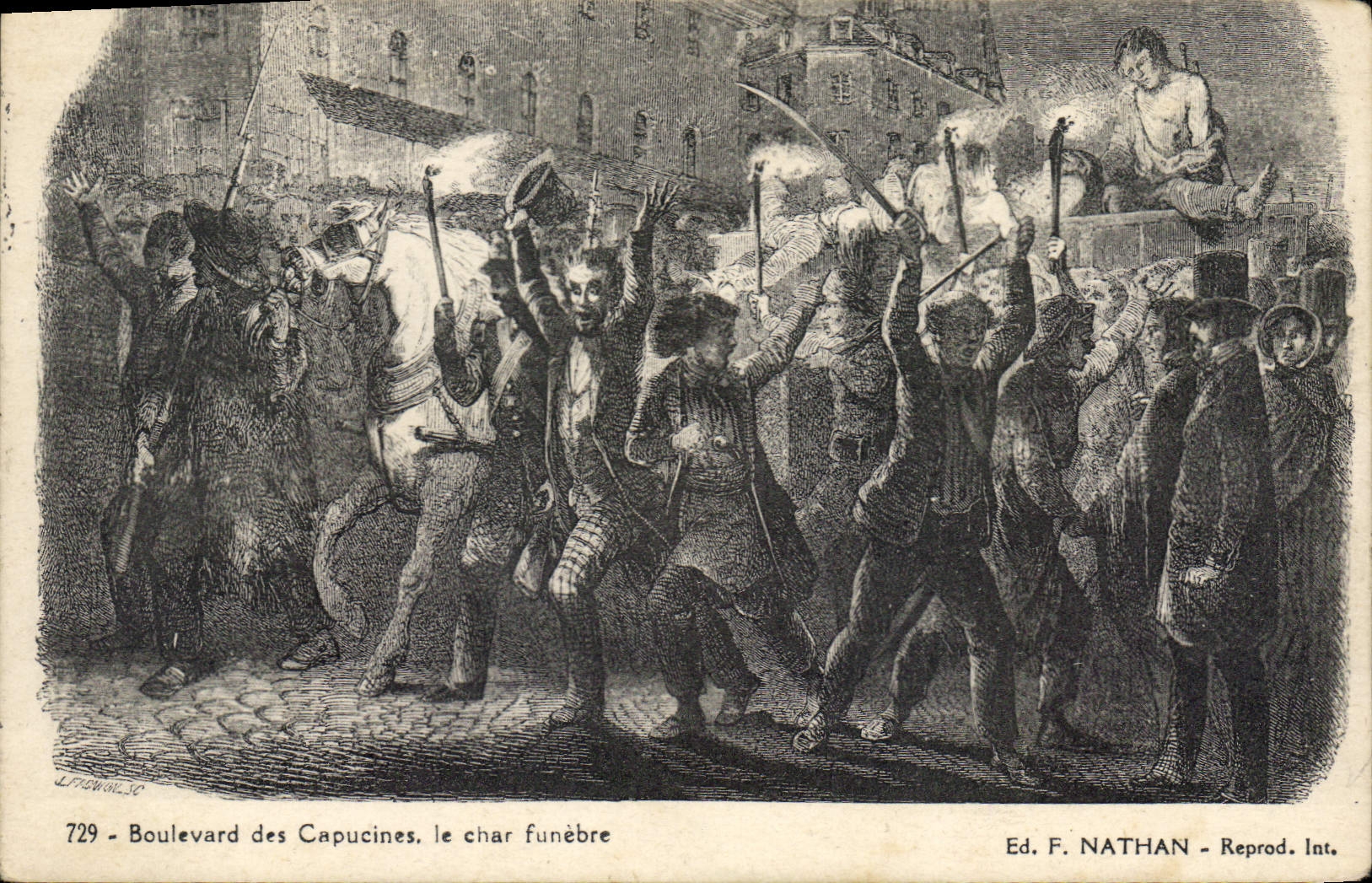 CPA Boulevard des Capucines le char funebre 