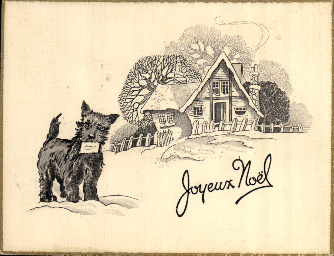 CPA Joyeux Noel Chien