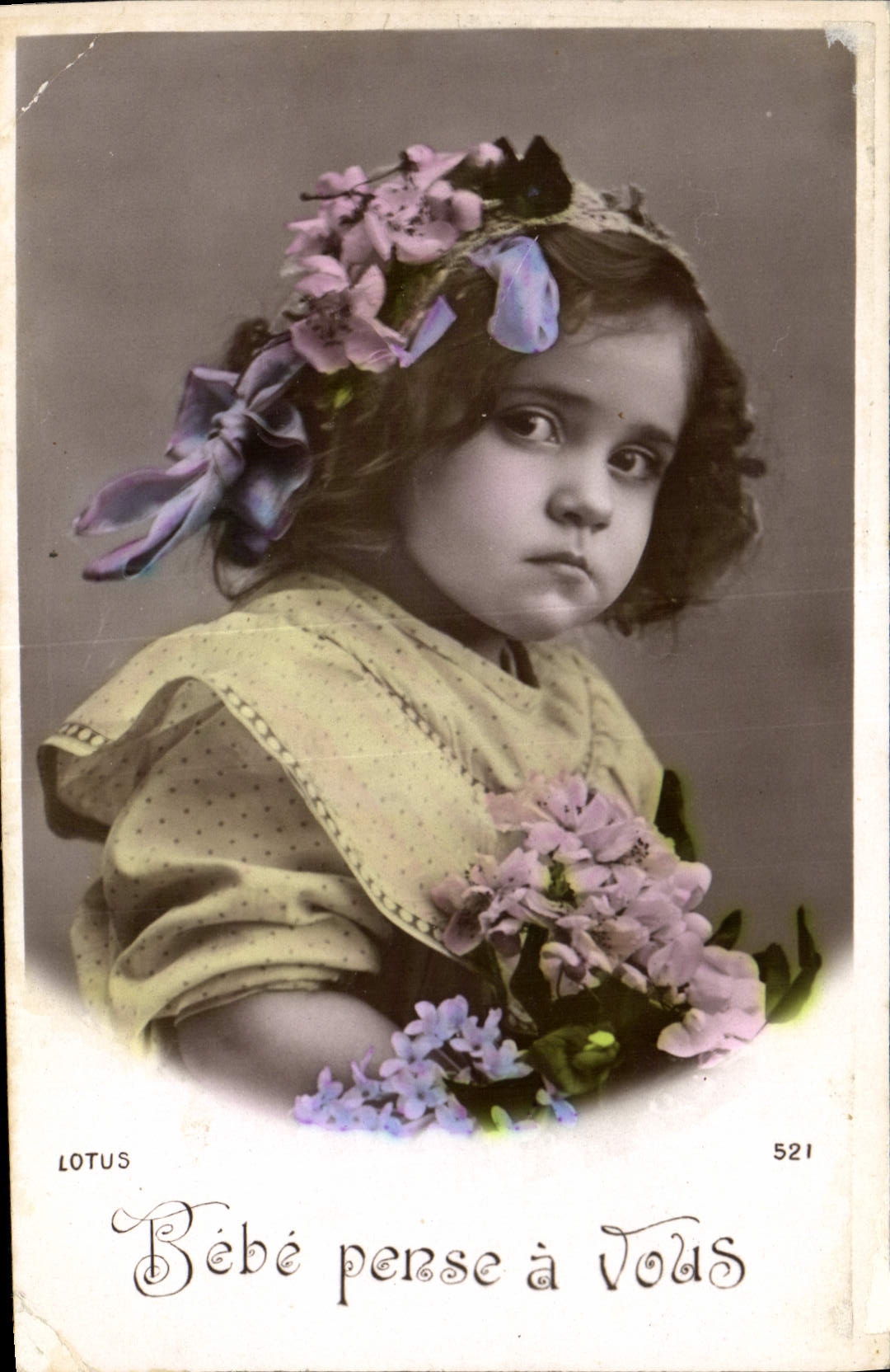 CPA Lotus Bebe pense a vous Enfant