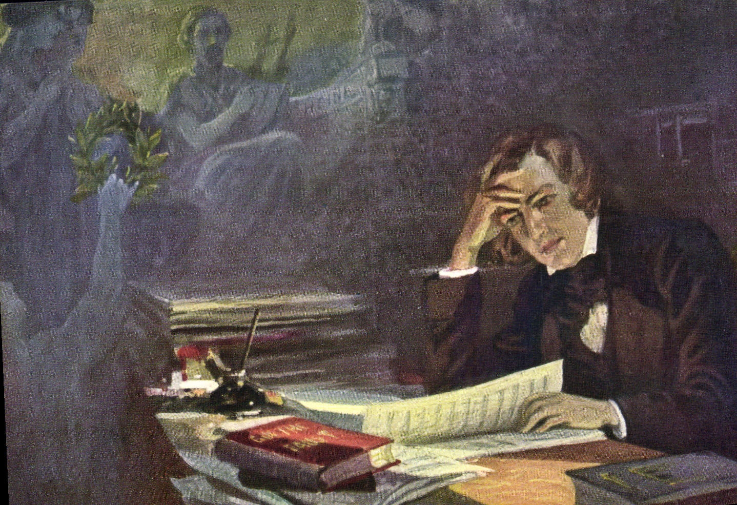 CPA Musique Balestrieri Schumann composant Les amours du poete