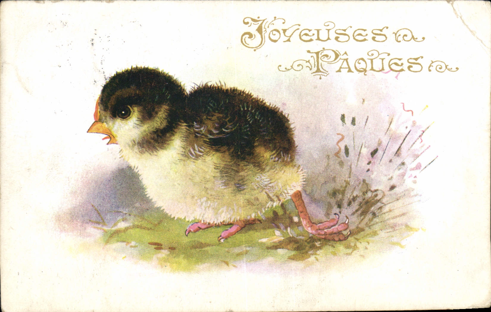 CPA Fantaisie Poussin Pâques