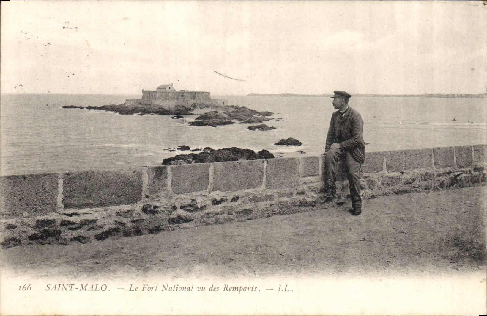 CPA Saint Malo Le Fort National vu des Remparts 
